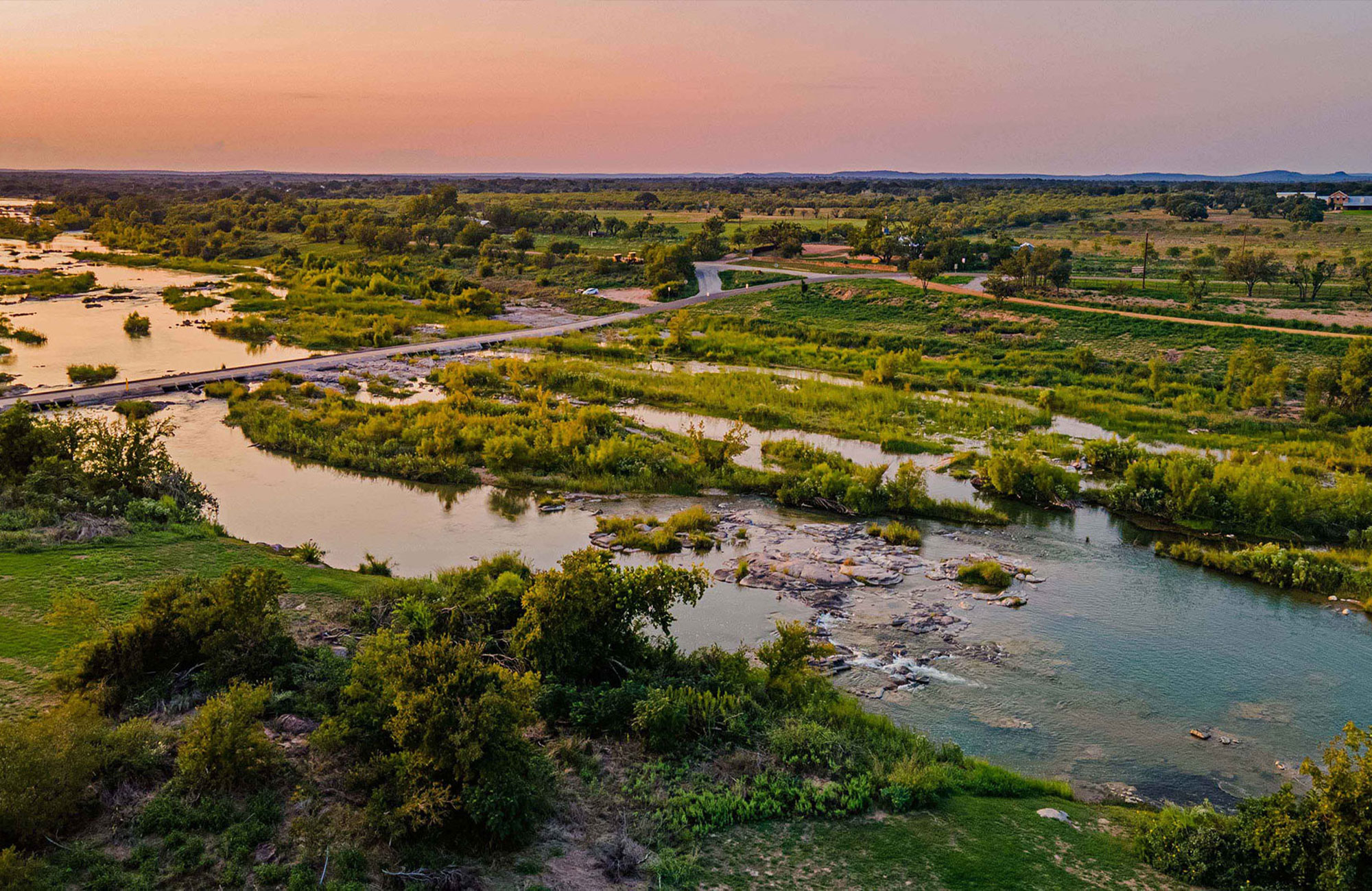 El Castell on the Llano River Aerial View